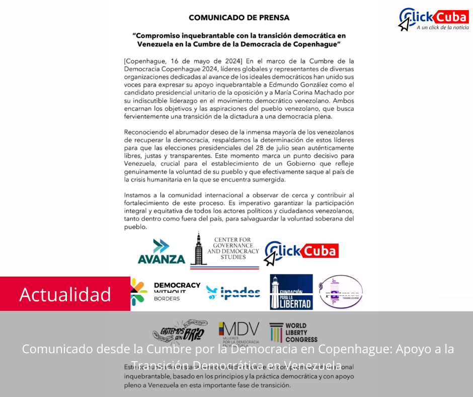 Comunicado desde la Cumbre por la Democracia en Copenhague: Apoyo a la transición democrática en&nbsp;Venezuela