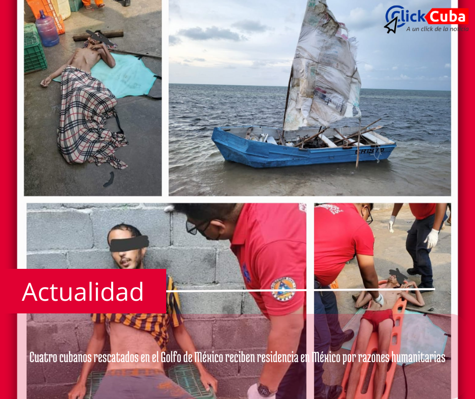Cuatro cubanos rescatados en el Golfo de México reciben residencia en México por razones&nbsp;humanitarias