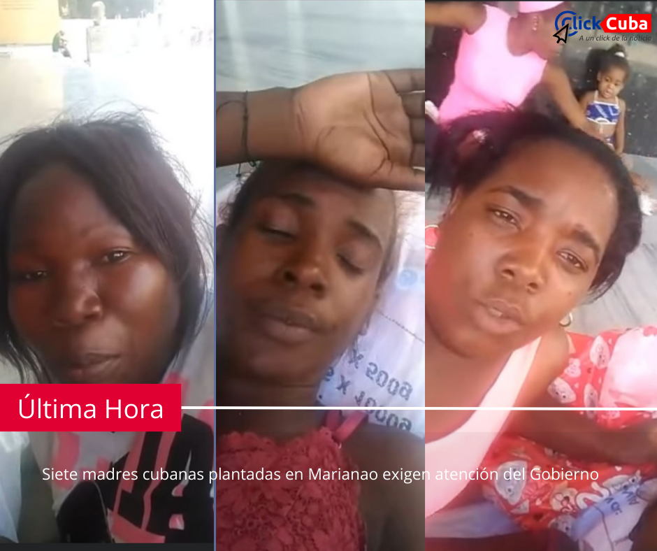 Siete madres cubanas plantadas en Marianao exigen atención del Gobierno