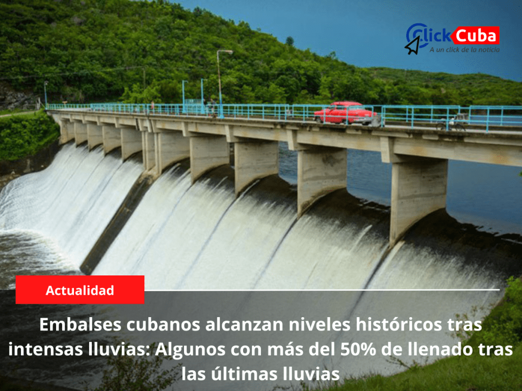 Embalses cubanos alcanzan niveles históricos tras intensas lluvias: Algunos con más del 50% de llenado tras las últimas&nbsp;lluvias