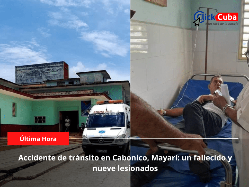 Accidente de tránsito en Cabonico, Mayarí: un fallecido y nueve&nbsp;lesionados