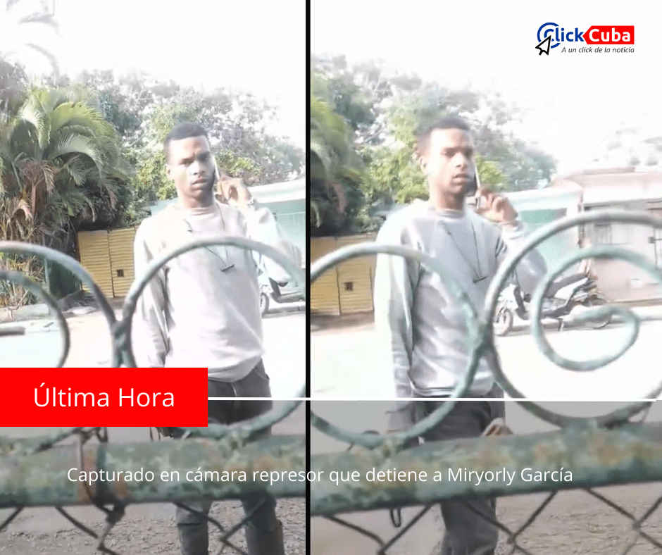 Capturado en cámara represor que detiene a Miryorly&nbsp;García