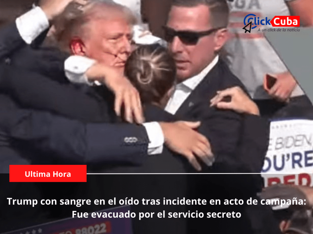 Trump con sangre en el oído tras incidente en acto de campaña: Fue evacuado por el servicio&nbsp;secreto