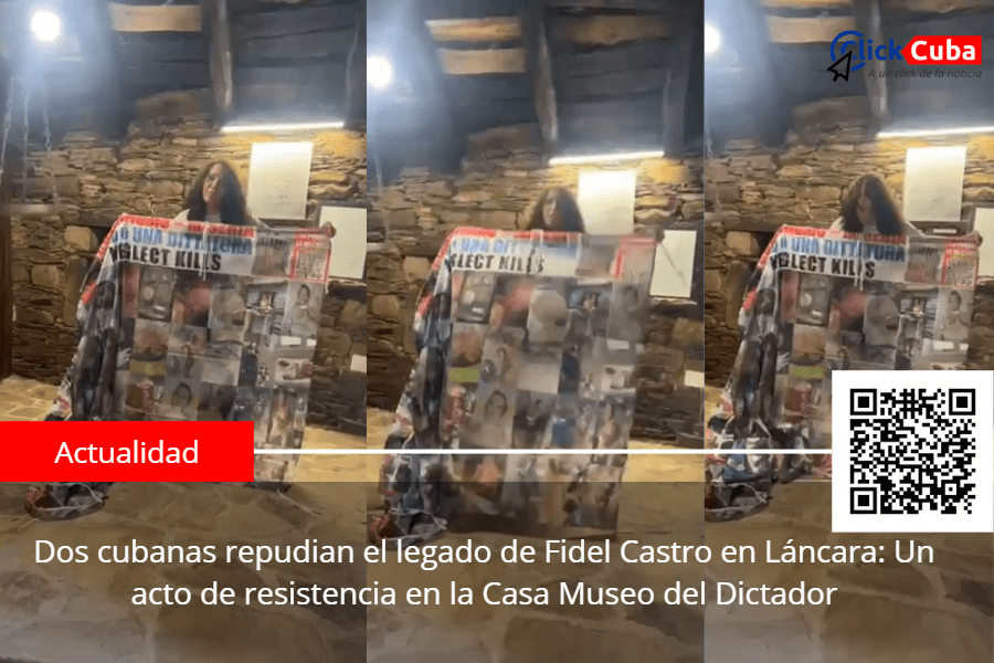 Dos cubanas repudian el legado de Fidel Castro en Láncara: Un acto de resistencia en la Casa Museo del&nbsp;Dictador