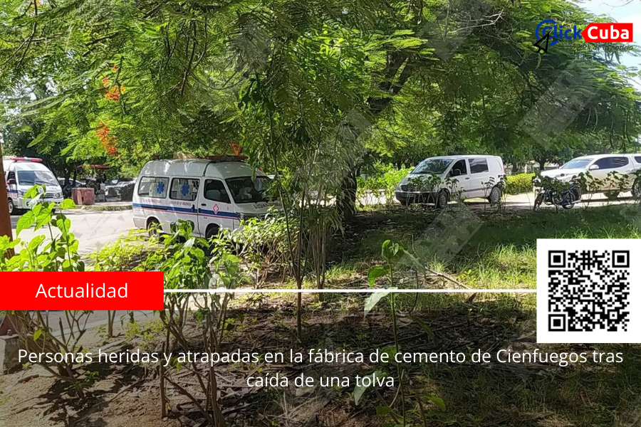Personas heridas y atrapadas en la fábrica de cemento de Cienfuegos tras caída de una&nbsp;tolva
