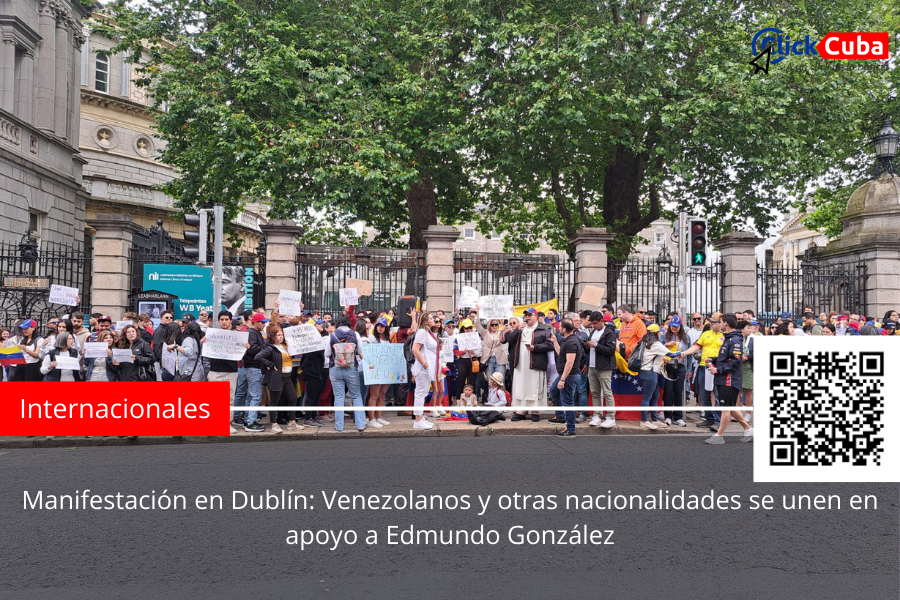 Manifestación en Dublín: Venezolanos y otras nacionalidades se unen en apoyo a Edmundo González