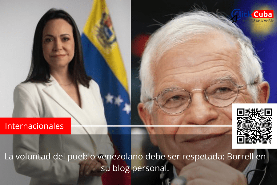 La voluntad del pueblo venezolano debe ser respetada: Borrell en su blog&nbsp;personal.