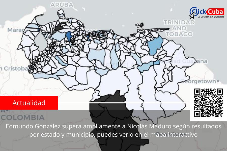 Edmundo González supera ampliamente a Nicolás Maduro según resultados por estado y municipio, puedes verlo en el mapa interactivo