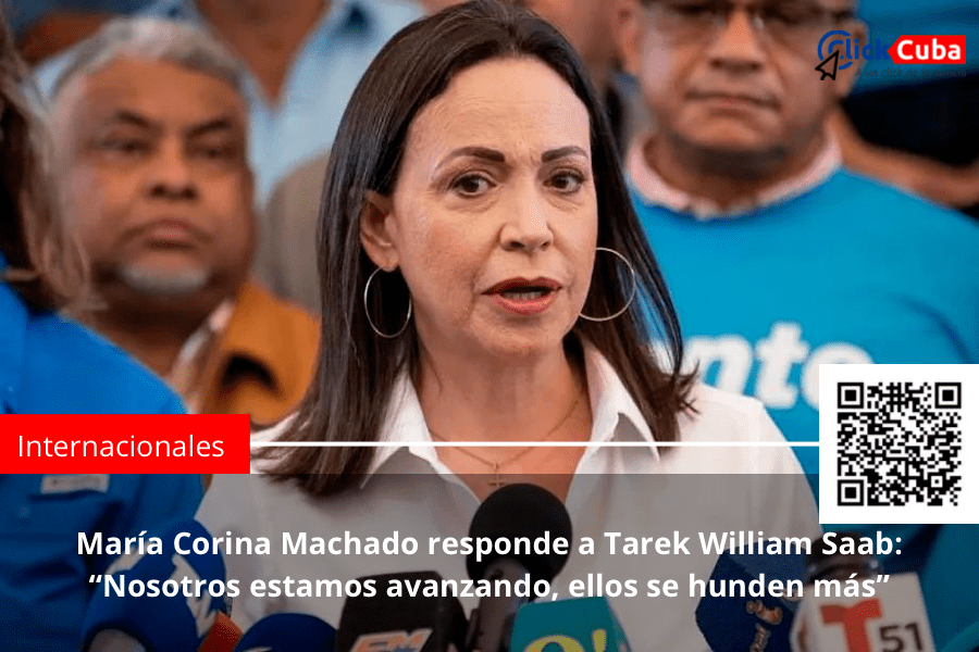 María Corina Machado responde a Tarek William Saab: “Nosotros estamos avanzando, ellos se hunden&nbsp;más”