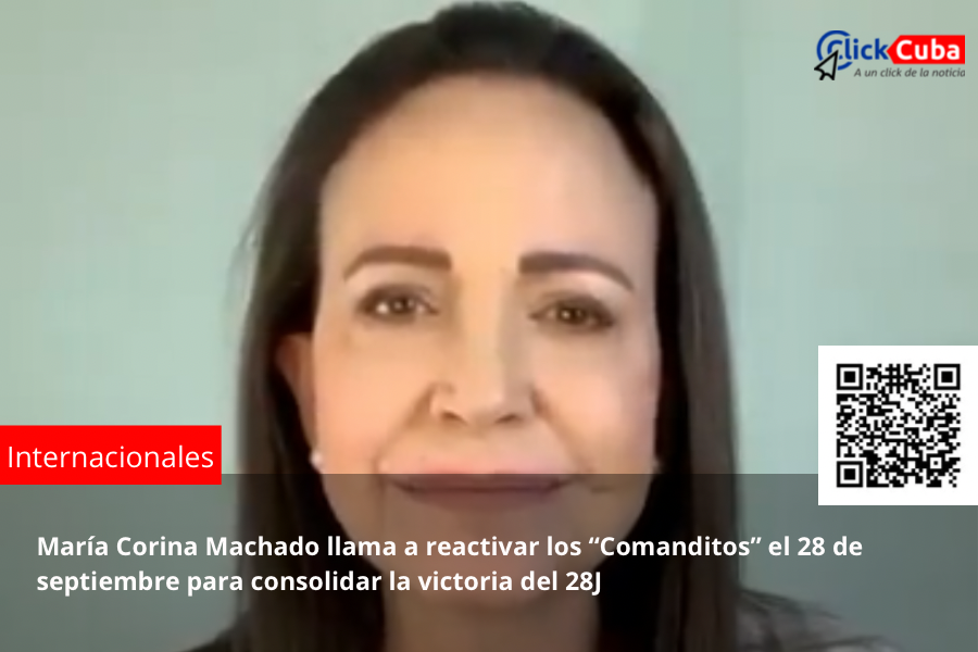 María Corina Machado llama a reactivar los “Comanditos” el 28 de septiembre para consolidar la victoria del 28J
