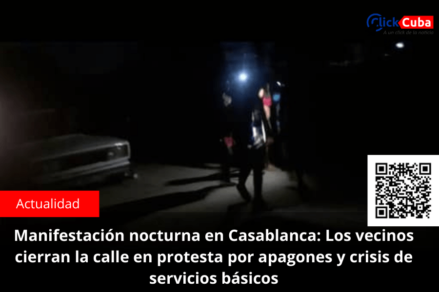 Manifestación nocturna en Casablanca: Los vecinos cierran la calle en protesta por apagones y crisis de servicios&nbsp;básicos