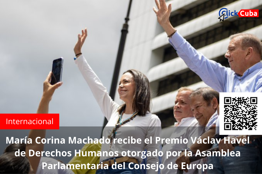 María Corina Machado recibe el Premio Václav Havel de Derechos Humanos otorgado por la Asamblea Parlamentaria del Consejo de Europa