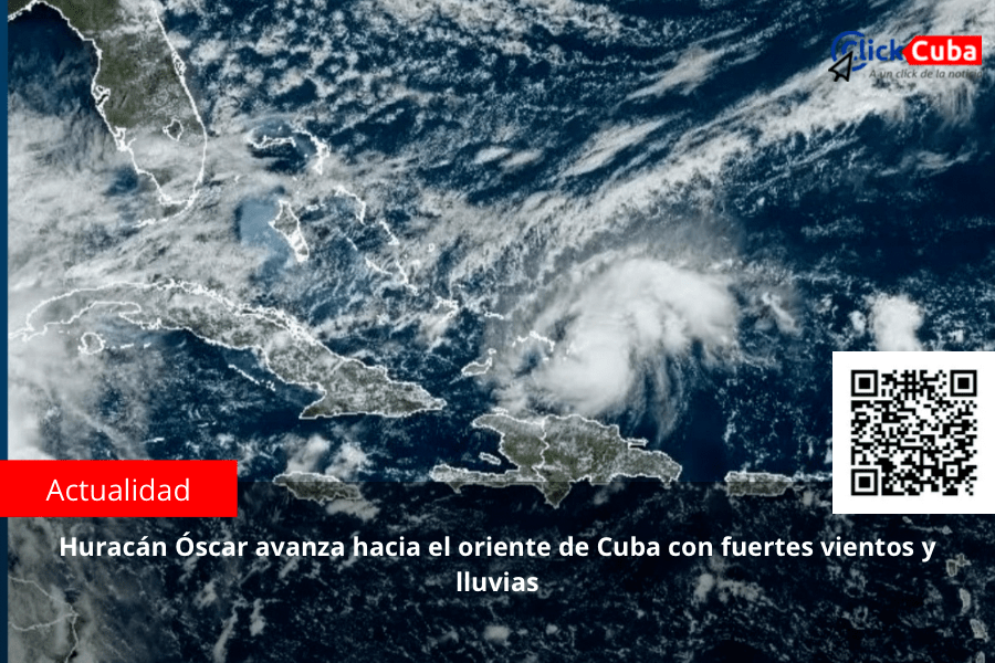 Huracán Óscar avanza hacia el oriente de Cuba con fuertes vientos y&nbsp;lluvias