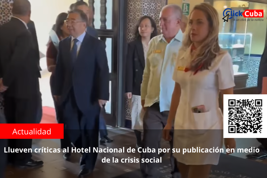Llueven críticas al Hotel Nacional de Cuba por su publicación en medio de la crisis social