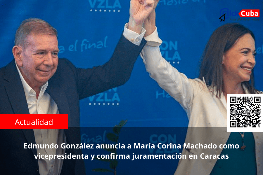 Edmundo González anuncia a María Corina Machado como vicepresidenta y confirma juramentación en&nbsp;Caracas