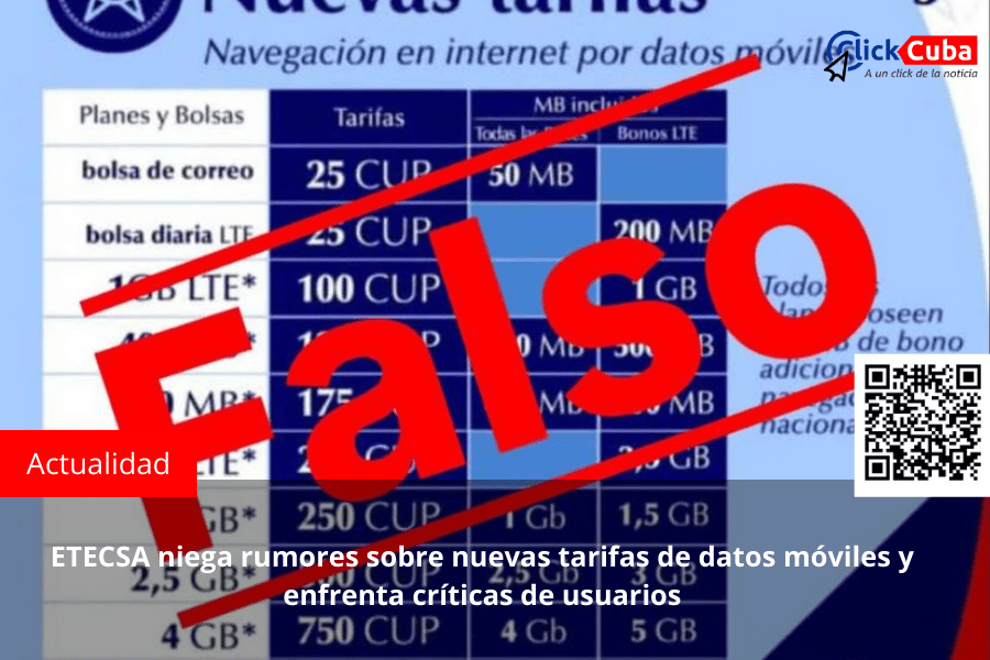 ETECSA niega rumores sobre nuevas tarifas de datos móviles y enfrenta críticas de&nbsp;usuarios