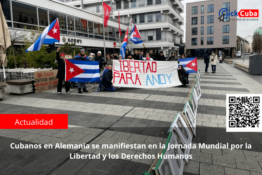 Cubanos en Alemania se manifiestan en la Jornada Mundial por la Libertad y los Derechos&nbsp;Humanos