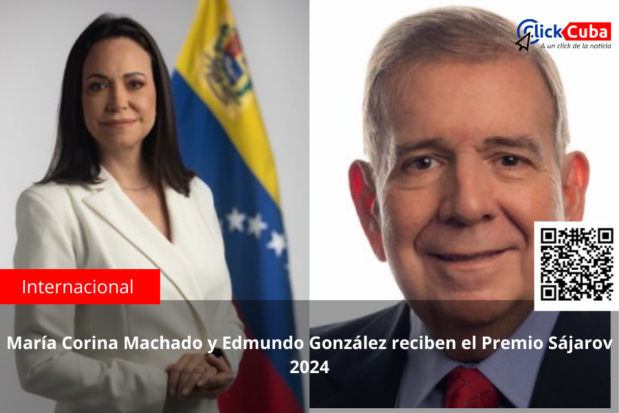 María Corina Machado y Edmundo González reciben el Premio Sájarov 2024