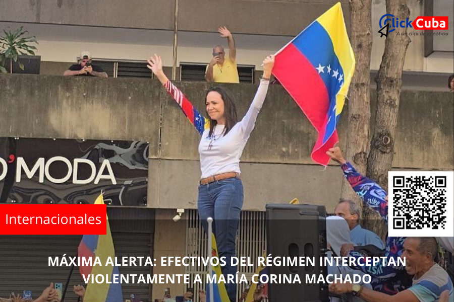 MÁXIMA ALERTA: EFECTIVOS DEL RÉGIMEN INTERCEPTAN VIOLENTAMENTE A MARÍA CORINA MACHADO