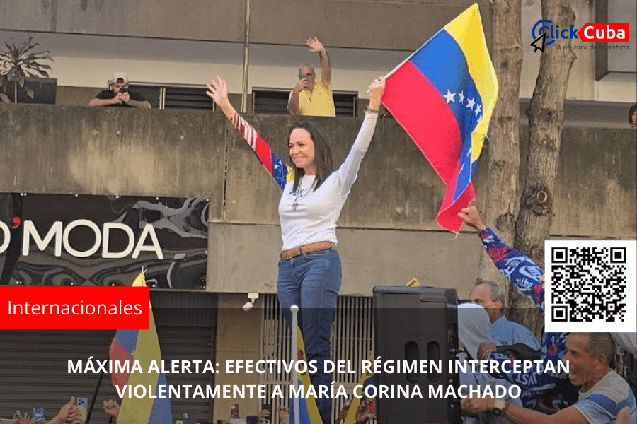 MÁXIMA ALERTA: EFECTIVOS DEL RÉGIMEN INTERCEPTAN VIOLENTAMENTE A MARÍA CORINA&nbsp;MACHADO