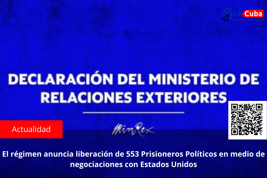 El régimen anuncia liberación de 553 Prisioneros Políticos en medio de negociaciones con Estados&nbsp;Unidos