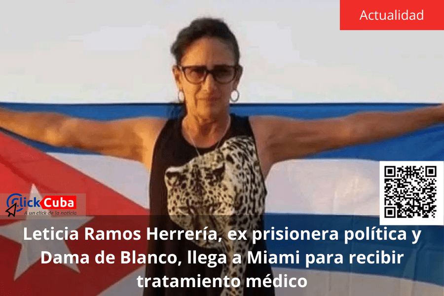 Leticia Ramos Herrería, ex prisionera política y Dama de Blanco, llega a Miami para recibir tratamiento&nbsp;médico