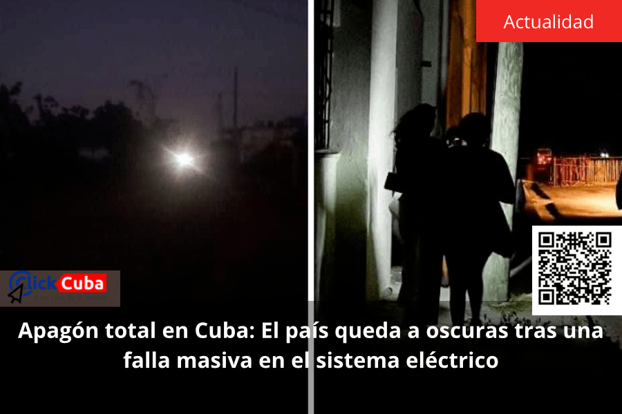 Apagón total en Cuba: El país queda a oscuras tras una falla masiva en el sistema&nbsp;eléctrico