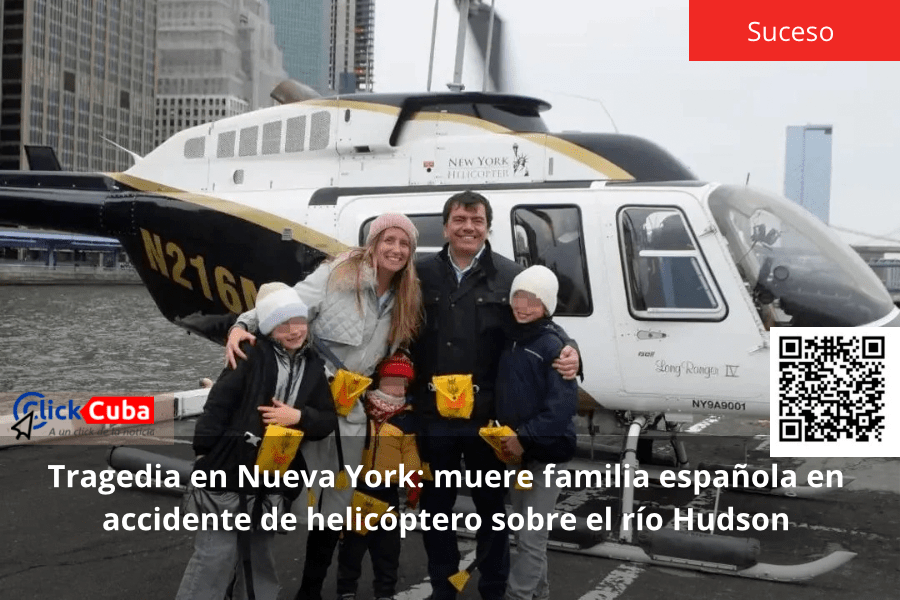 Tragedia en Nueva York: muere familia española en accidente de helicóptero sobre el río&nbsp;Hudson