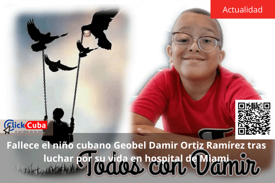 Fallece el niño cubano Geobel Damir Ortiz Ramírez tras luchar por su vida en hospital de&nbsp;Miami