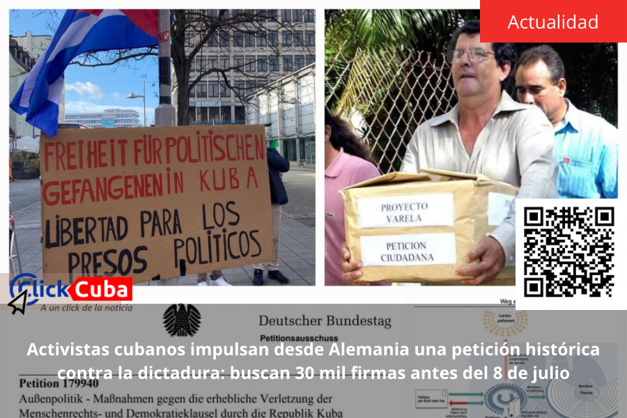 Activistas cubanos impulsan desde Alemania una petición histórica contra la dictadura: buscan 30 mil firmas antes del 8 de&nbsp;julio