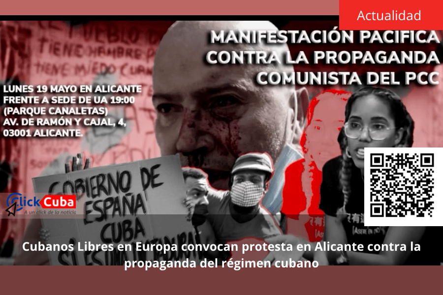 Cubanos Libres en Europa convocan protesta en Alicante contra la propaganda del régimen&nbsp;cubano