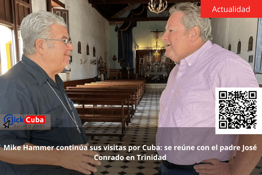 Mike Hammer continúa sus visitas por Cuba: se reúne con el padre José Conrado en&nbsp;Trinidad