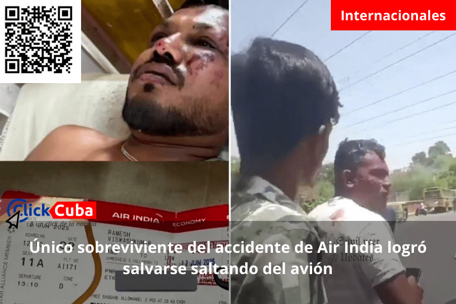 Único sobreviviente del accidente de Air India logró salvarse saltando del&nbsp;avión