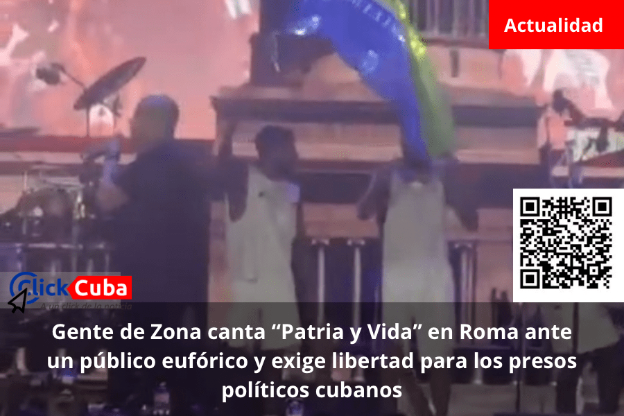 Gente de Zona canta “Patria y Vida” en Roma ante un público eufórico y exige libertad para los presos políticos&nbsp;cubanos