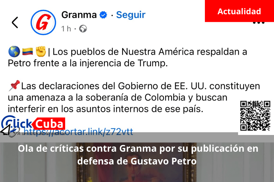 &nbsp;Ola de críticas contra Granma por su publicación en defensa de Gustavo&nbsp;Petro