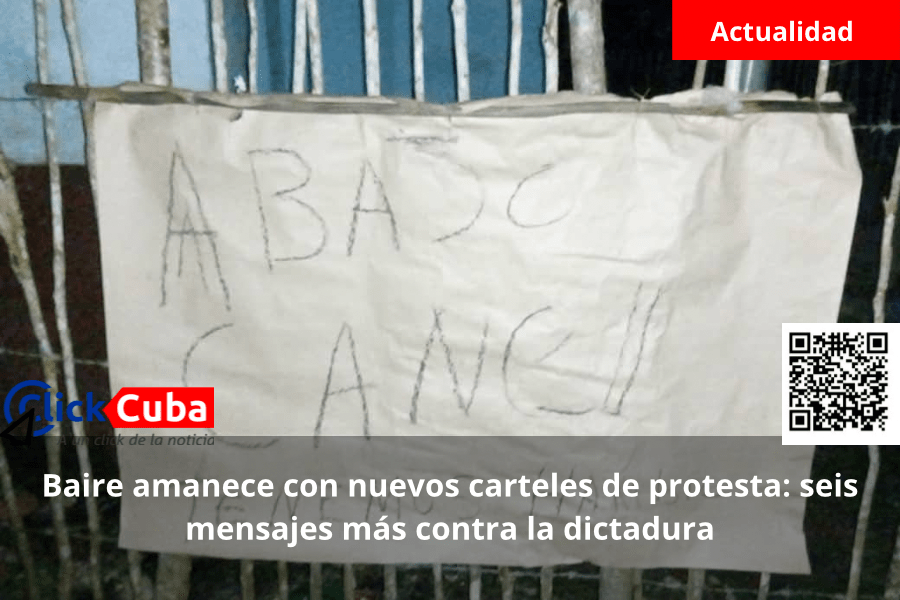Baire amanece con nuevos carteles de protesta: seis mensajes más contra la&nbsp;dictadura