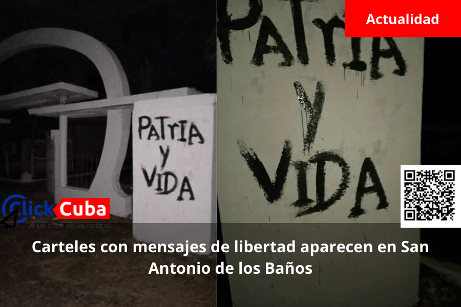 Carteles con mensajes de libertad aparecen en San Antonio de los&nbsp;Baños