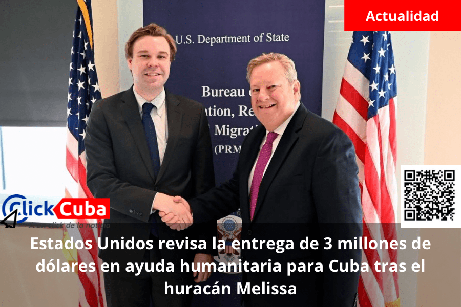 Estados Unidos revisa la entrega de 3 millones de dólares en ayuda humanitaria para Cuba tras el huracán&nbsp;Melissa
