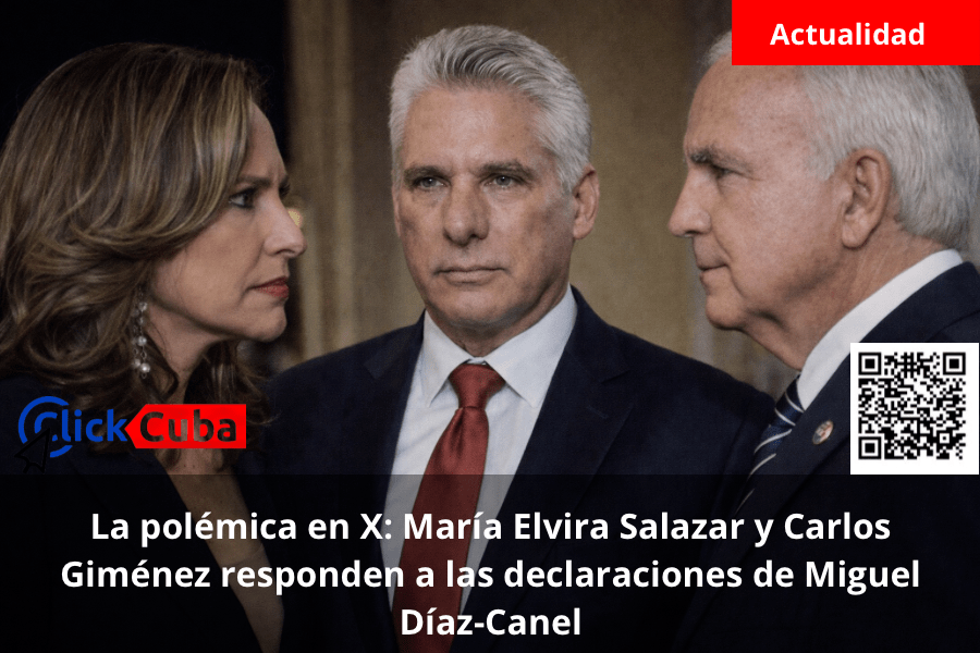La polémica en X: María Elvira Salazar y Carlos Giménez responden a las declaraciones de Miguel&nbsp;Díaz-Canel