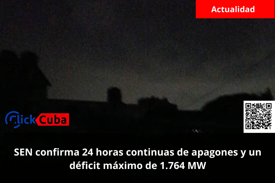 SEN confirma 24 horas continuas de apagones y un déficit máximo de 1.764&nbsp;MW