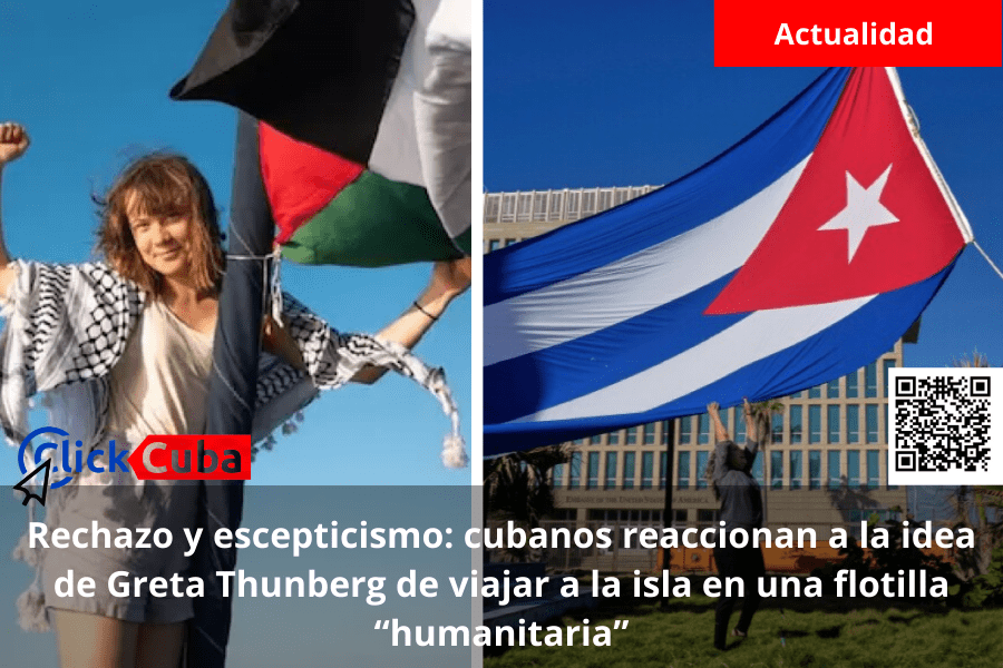 Rechazo y escepticismo: cubanos reaccionan a la idea de Greta Thunberg de viajar a la isla en una flotilla&nbsp;“humanitaria”
