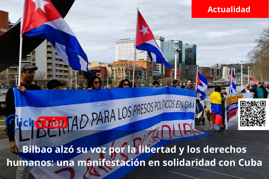 Bilbao alzó su voz por la libertad y los derechos humanos: una manifestación en solidaridad con&nbsp;Cuba