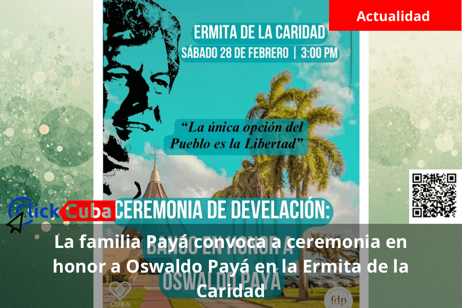 La familia Payá convoca a ceremonia en honor a Oswaldo Payá en la Ermita de la&nbsp;Caridad