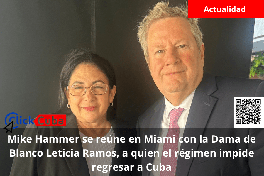 Mike Hammer se reúne en Miami con la Dama de Blanco Leticia Ramos, a quien el régimen impide regresar a&nbsp;Cuba