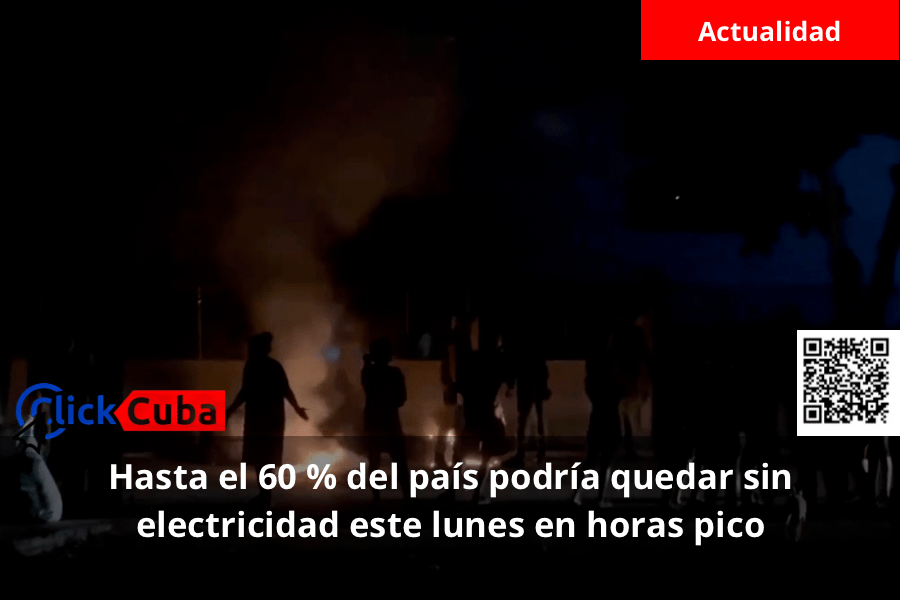 Hasta el 60 % del país podría quedar sin electricidad este lunes en horas&nbsp;pico