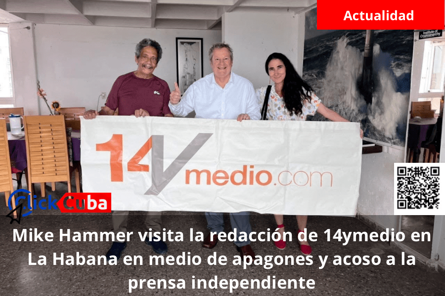 Mike Hammer visita la redacción de 14ymedio en La Habana en medio de apagones y acoso a la prensa&nbsp;independiente