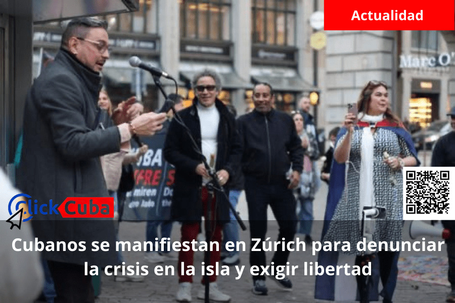 Cubanos se manifiestan en Zúrich para denunciar la crisis en la isla y exigir&nbsp;libertad