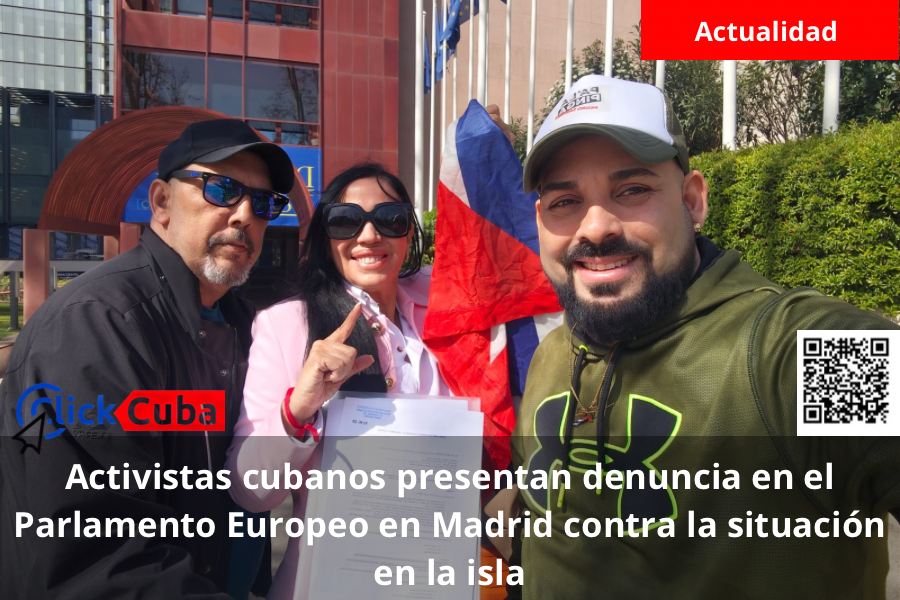 Activistas cubanos presentan denuncia en el Parlamento Europeo en Madrid contra la situación en la&nbsp;isla