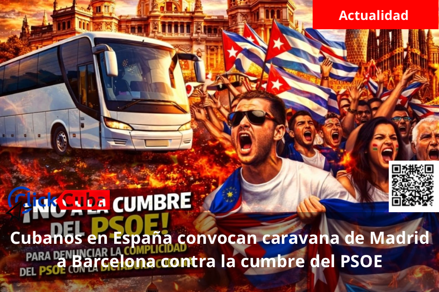 Cubanos en España convocan caravana de Madrid a Barcelona contra la cumbre del PSOE
