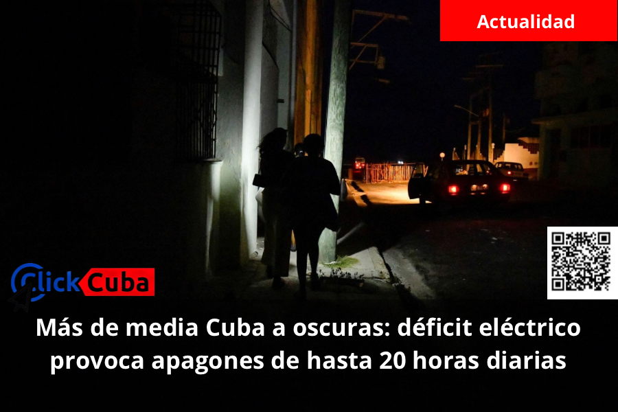 Más de media Cuba a oscuras: déficit eléctrico provoca apagones de hasta 20 horas diarias